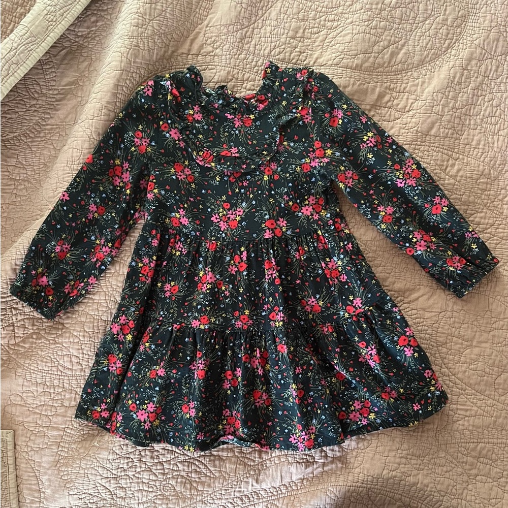 Cat & Jack Dark Floral Long Sleeve Dress